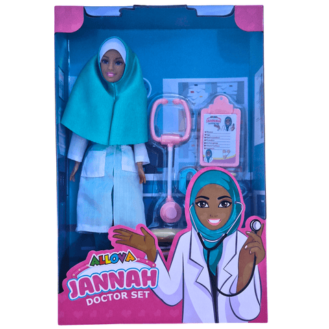 Muslim Doctor Playset - Hijabi Jannah Doll with 7 doctor accessories
