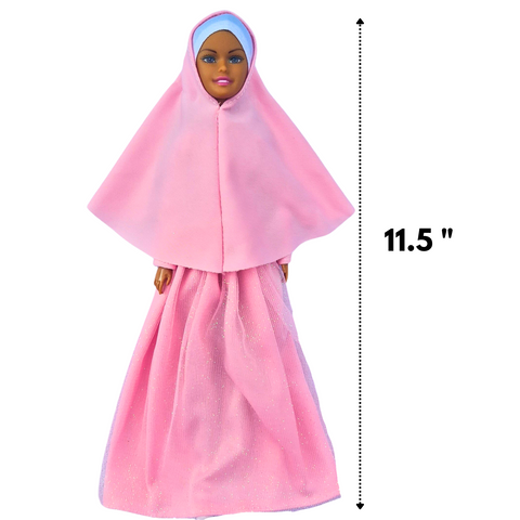 11.5 inch muslim doll with hijab -  jannah prayer doll set