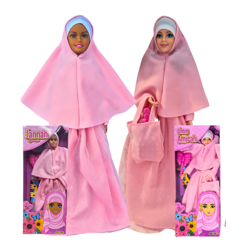 Islamic Toys - Muslim dolls - Jannah and umm amirah prayer doll sets