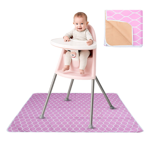 Non-Slip Splash Mat for Under highchair 51" in pink, playmay, picnic mat, baby table mat, multipurpose
