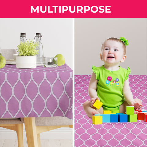 Non-Slip Splash Mat for Under highchair 51" in pink, playmay, picnic mat, baby table mat, multipurpose