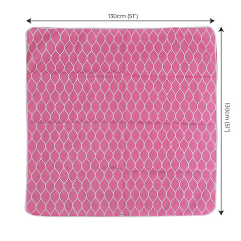 Non-Slip Splash Mat for Under highchair 51" in pink, playmay, picnic mat, baby table mat, multipurpose