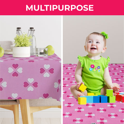 Non-Slip Splash Mat for Under highchair 51" in pink, playmay, picnic mat, baby table mat, multipurpose